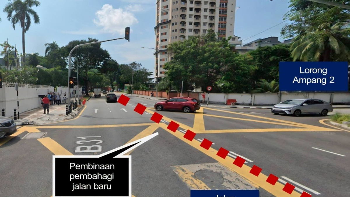 DBKL Permanently Closes Two Traffic Light Intersections on Jalan Ampang for Upgrade Project