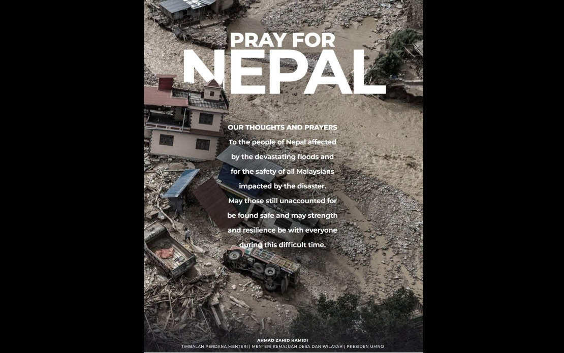 Ahmad Zahid Expresses Deep Concern for Malaysians Caught in Nepal's Devastating Floods