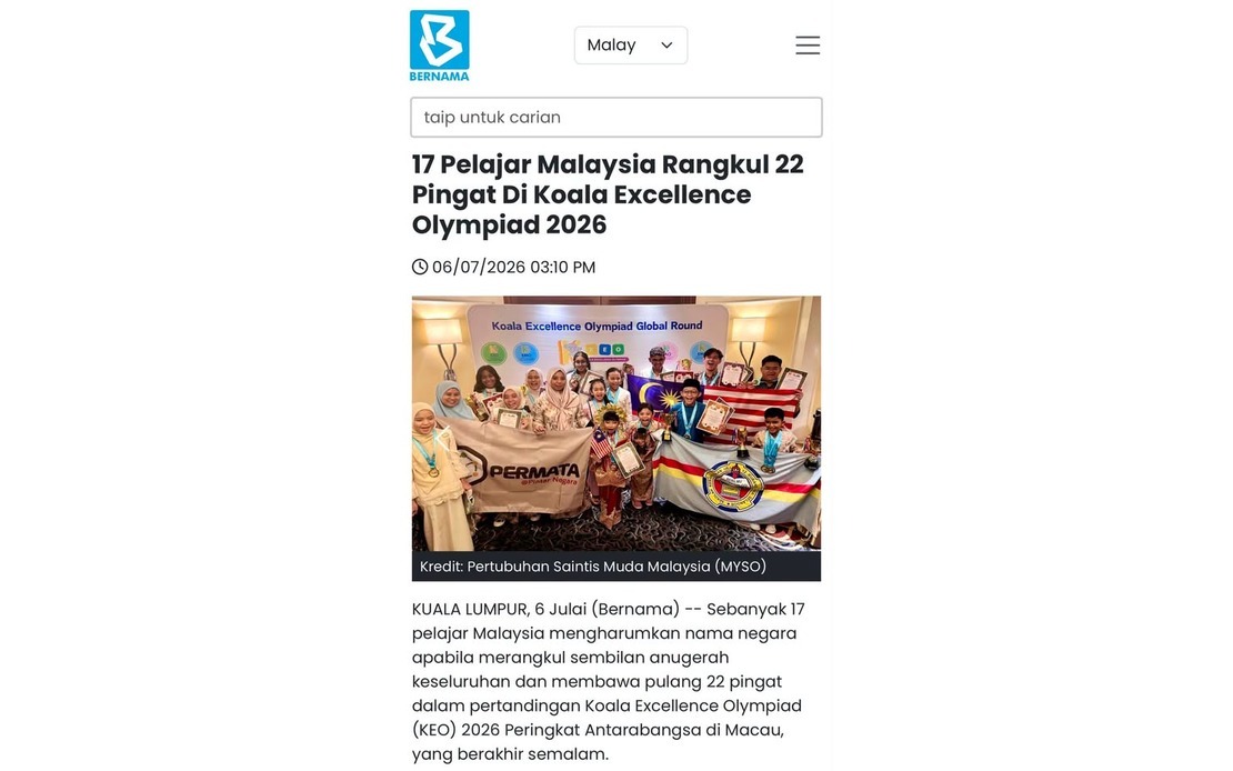 PM Anwar Praises Malaysian Students for Strong Performance at KEO 2026 Global Finals