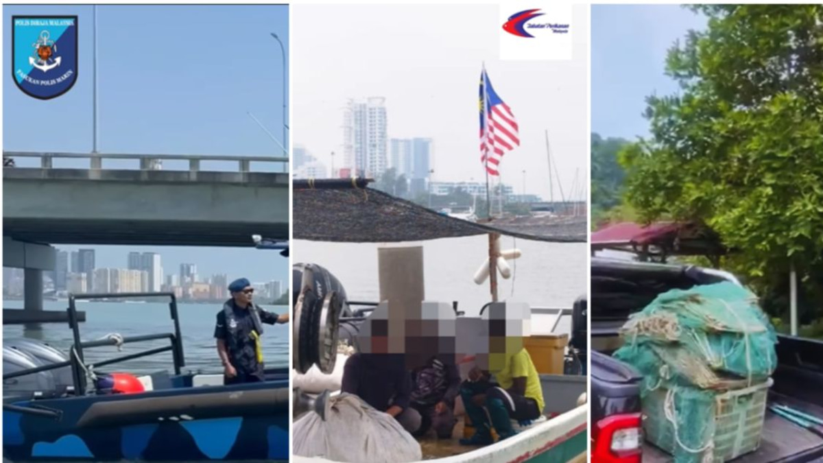 Three Arrested as Authorities Seize RM75,360 in Illegal Fishing Equipment Off Penang