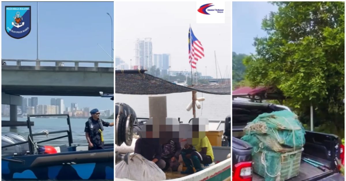Three Arrested as Authorities Seize RM75,360 in Illegal Fishing Equipment Off Penang