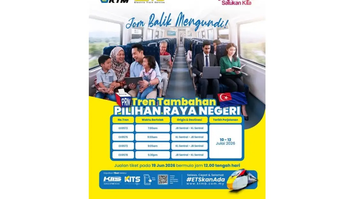 KTMB Lays on Extra ETS Services as Johor Voters Head Home for July 11 Election