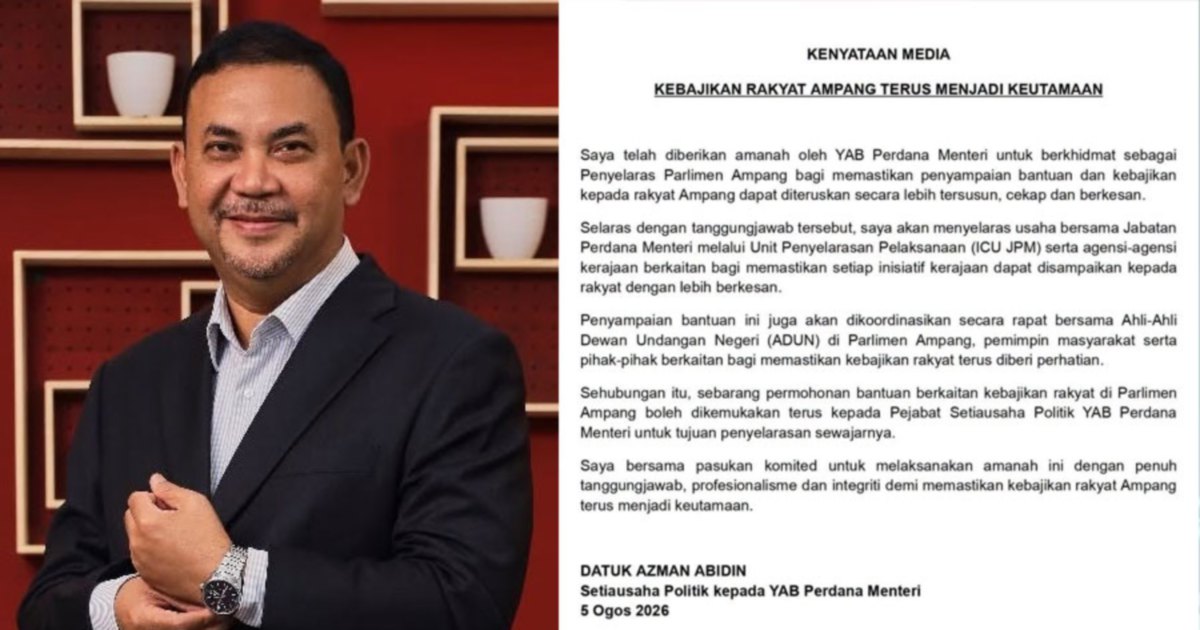 Anwar's aide takes charge of Ampang constituency funds after PKR MP's access suspended