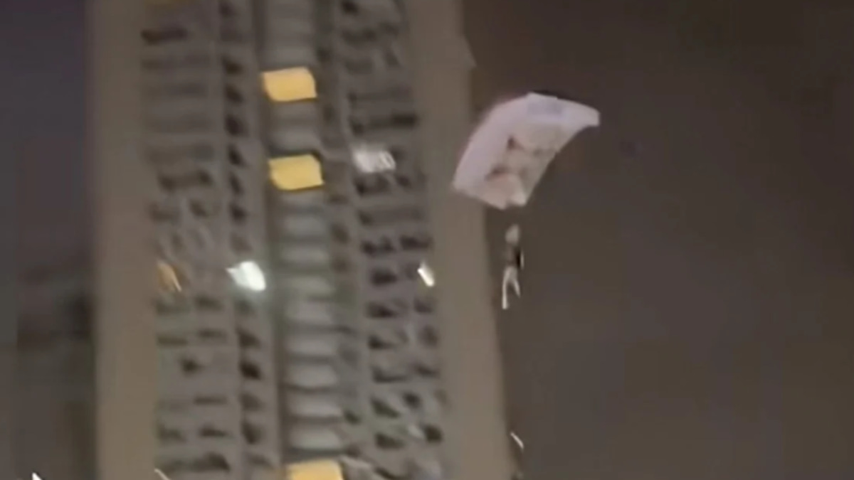Chinese man detained after illegal skydive from residential tower to boost social media followers