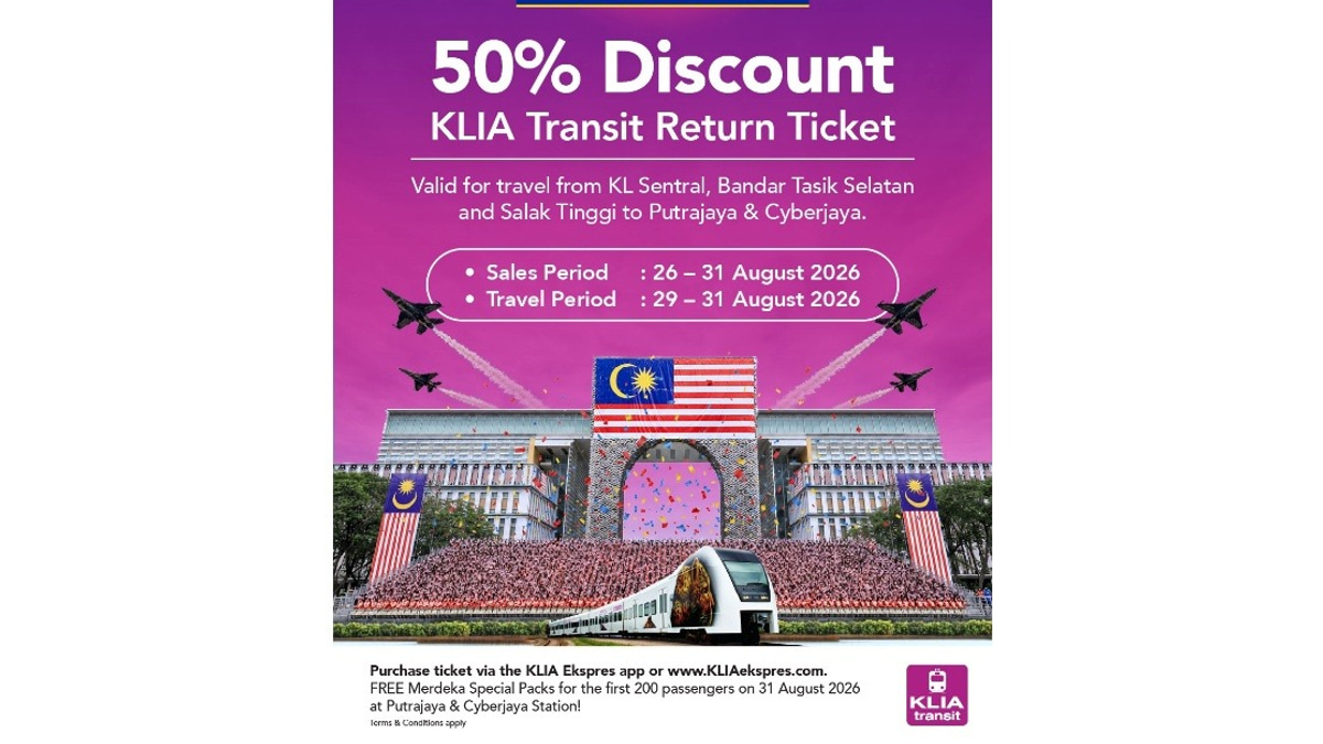 Express Rail Link Offers 50% Discount on Putrajaya Fares for National Day Celebrations