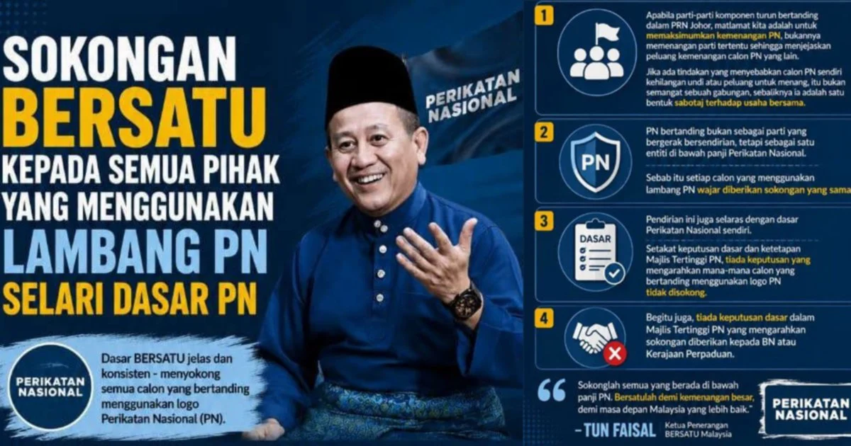 Bersatu Accuses Members of Party Disloyalty Over Johor Election Support for PN Rivals