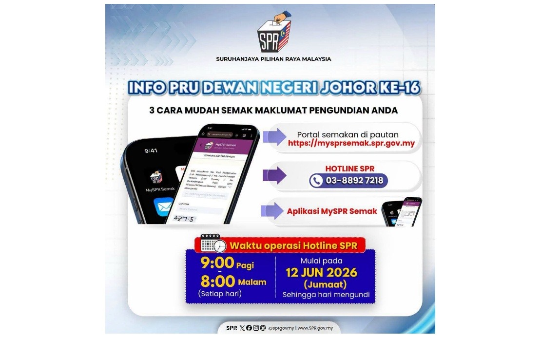Check Your Details Now: EC Urges Johor Voters Ahead of Saturday's Election