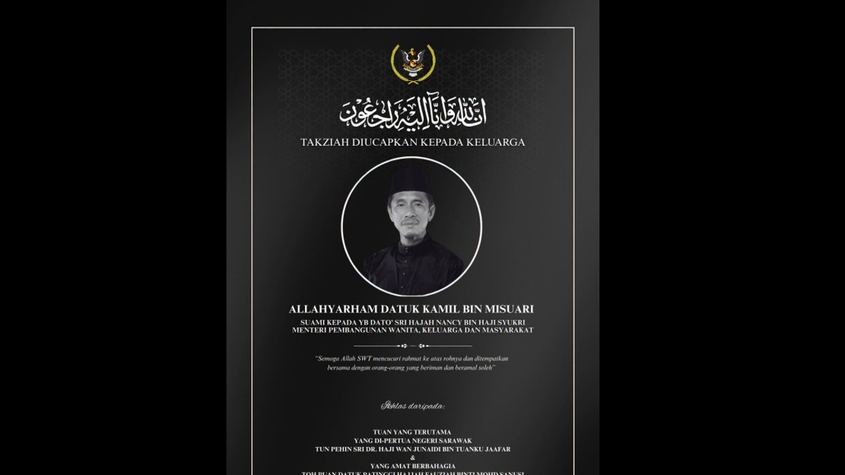 Sarawak Governor Extends Condolences to Women Minister Over Husband's Death