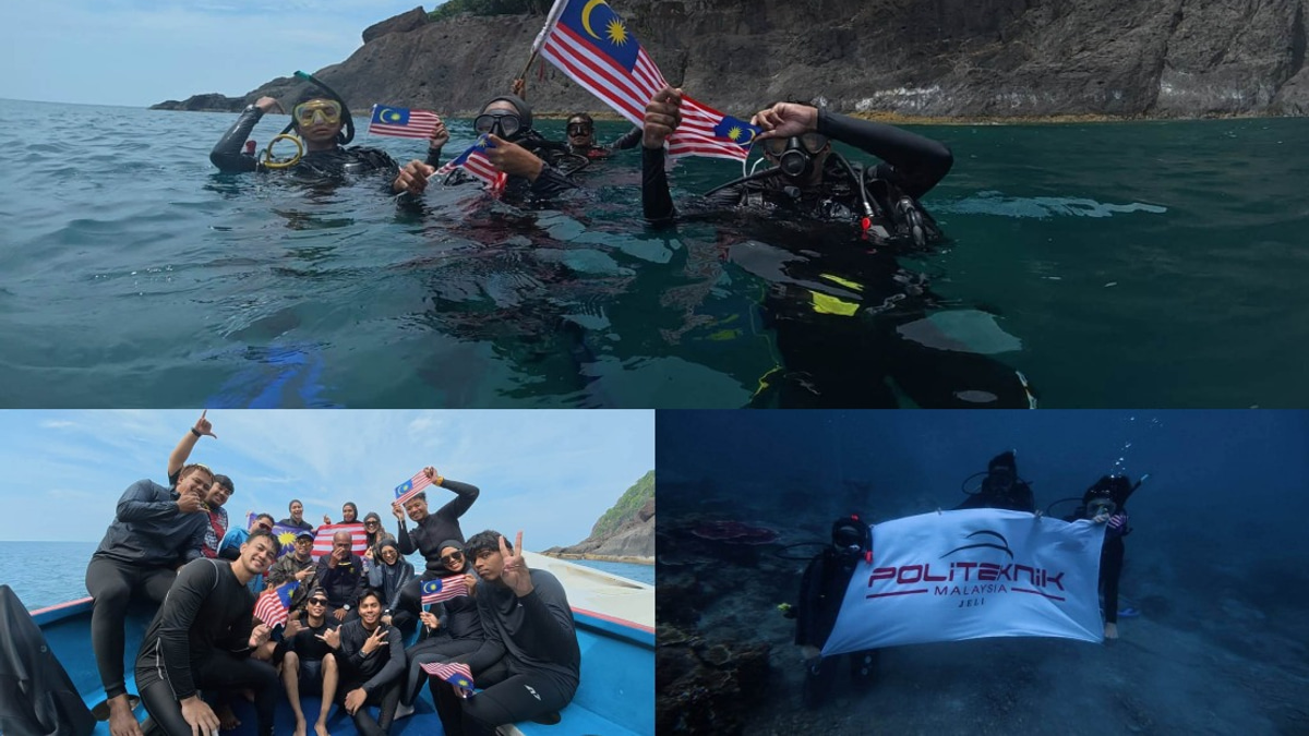 Politeknik Jeli Celebrates National Day With Underwater Flag Display at 18 Metres
