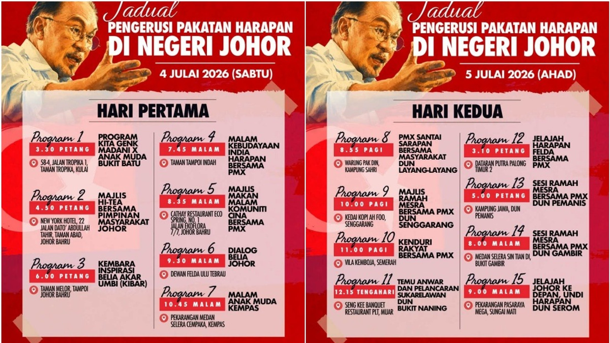Anwar Launches Intensive Johor Campaign With 15 Weekend Events for Pakatan Harapan