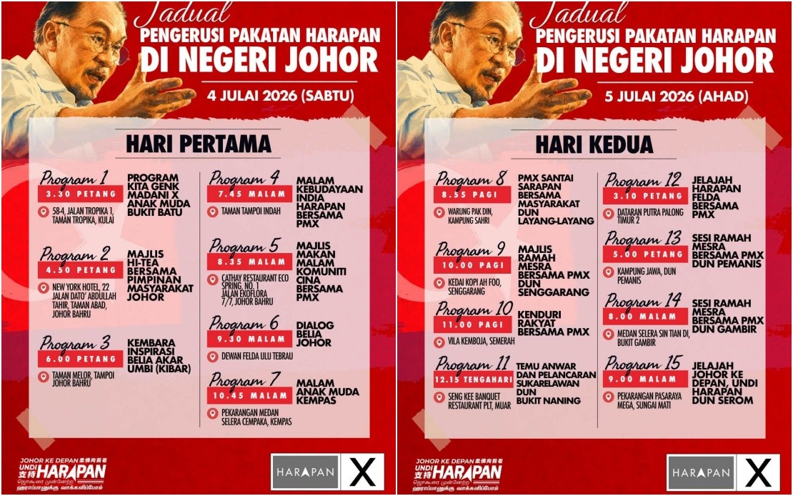 Anwar Launches Intensive Johor Campaign With 15 Weekend Events for Pakatan Harapan