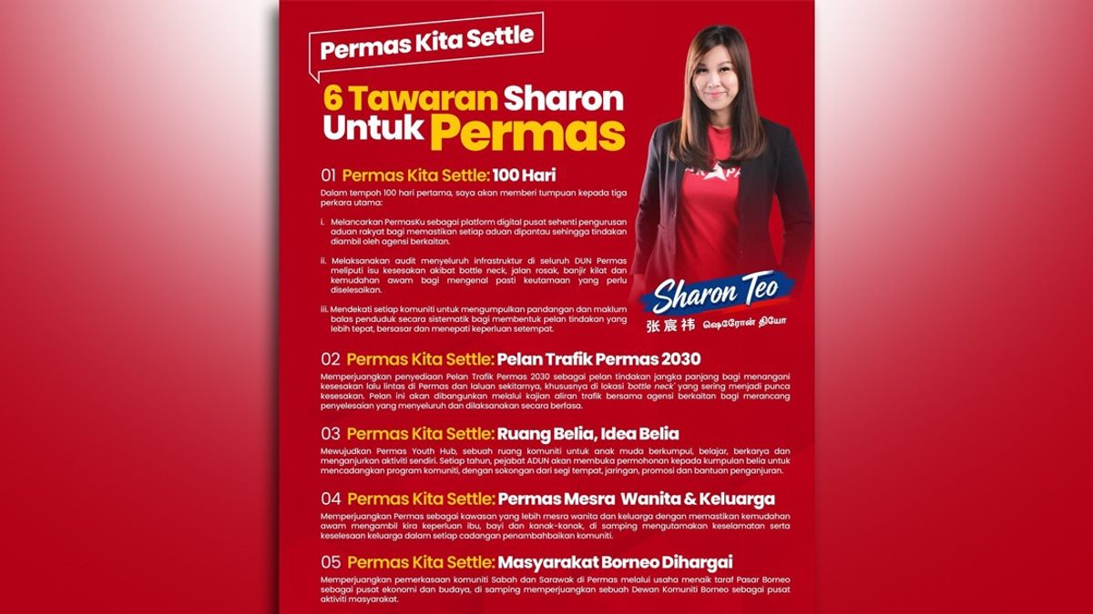 Sharon Teo Unveils Six-Point Plan for Permas as PH Seeks to Unseat BN Incumbent