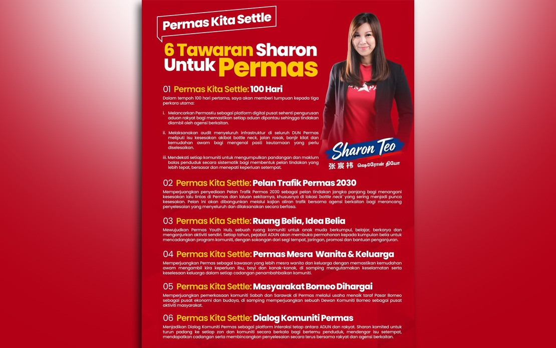 Sharon Teo Unveils Six-Point Plan for Permas as PH Seeks to Unseat BN Incumbent
