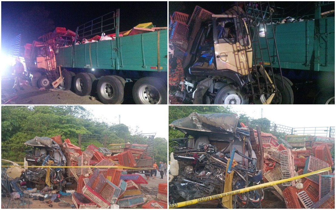 Three Dead After Chicken Lorry Collides With Trailer on East-West Highway