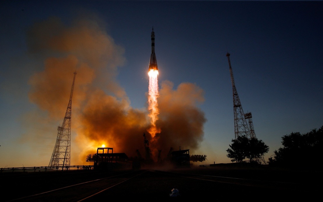 Russian Soyuz Spacecraft with Two Cosmonauts and US Astronaut Departs ISS