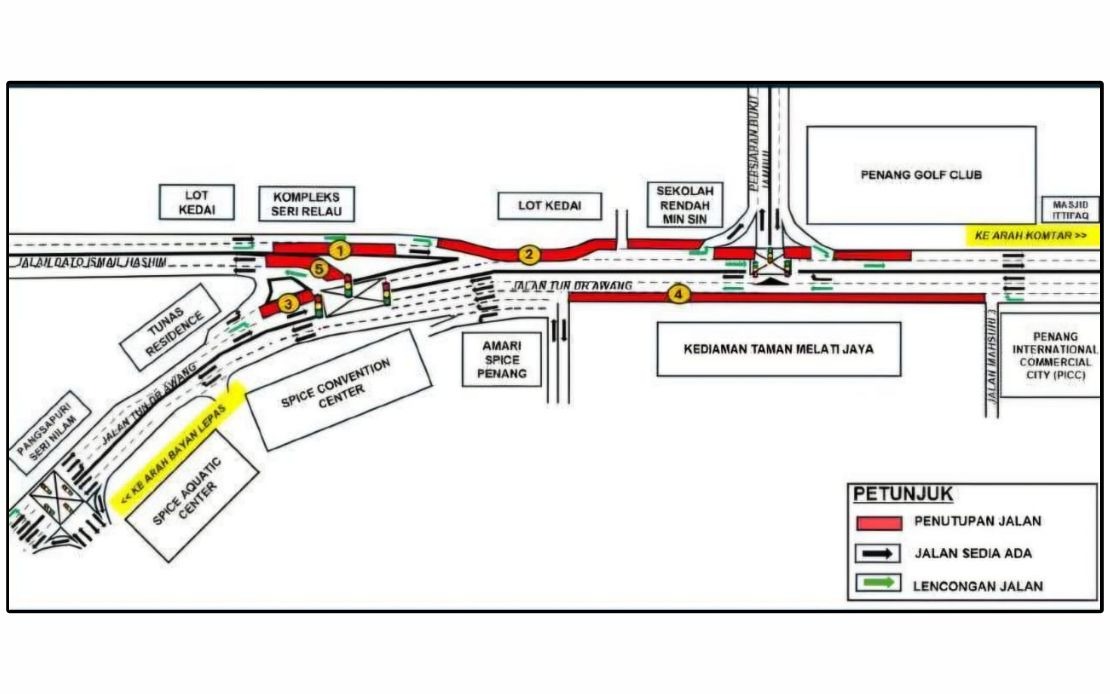 Penang Roads to Face Temporary Closures for Mutiara Line LRT Construction