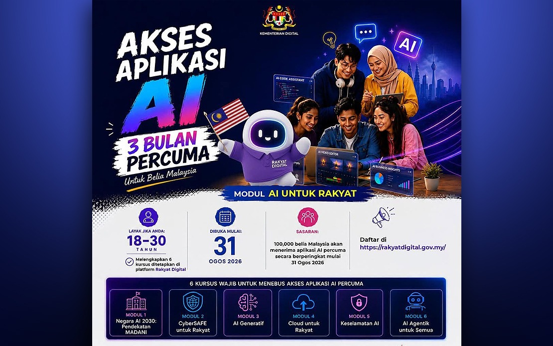 100,000 Young Malaysians To Access Free AI Tools Through New Government Training Initiative
