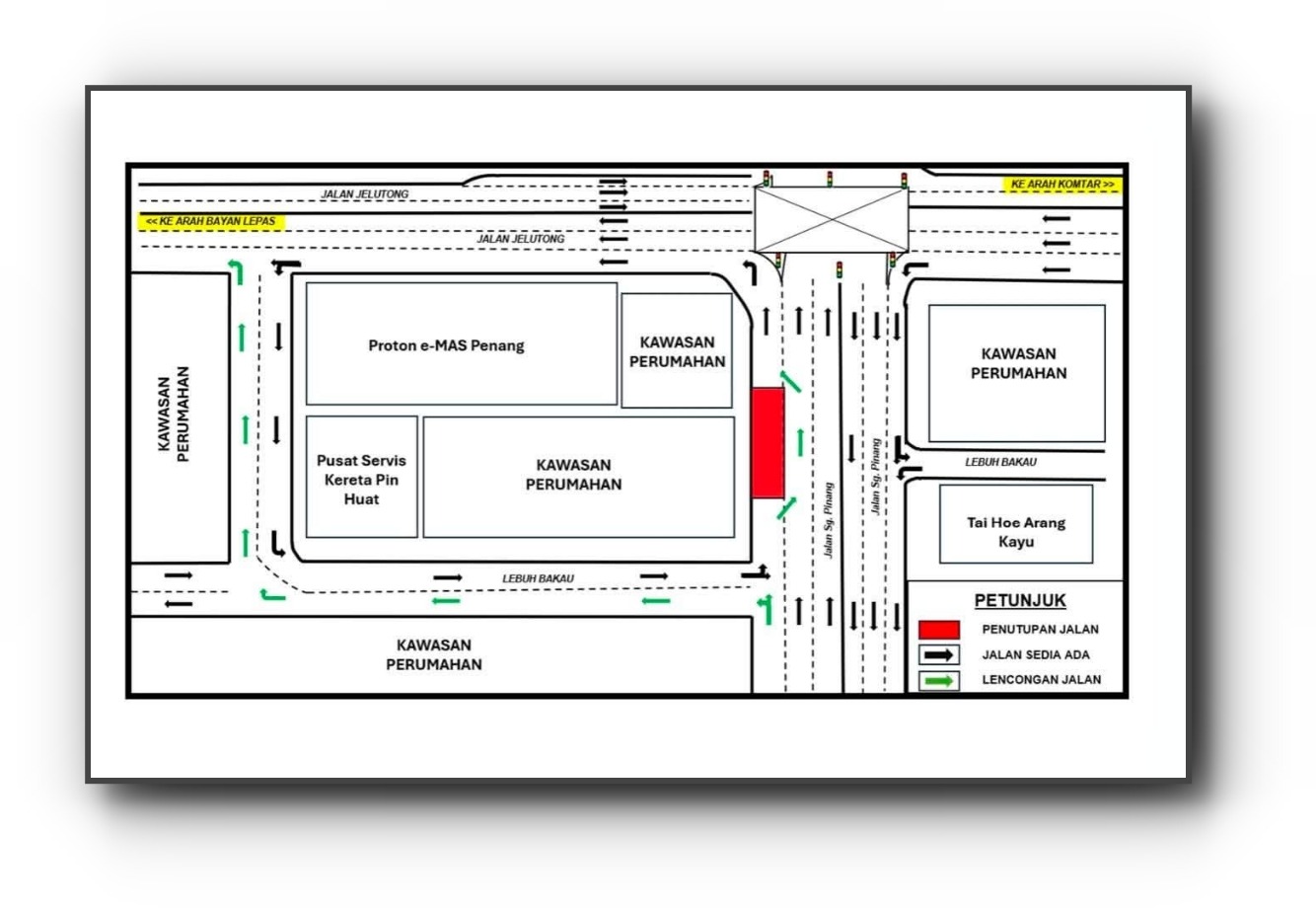 Penang Road Closure: Sungai Pinang-Jelutong Route to Shut for 10 Days