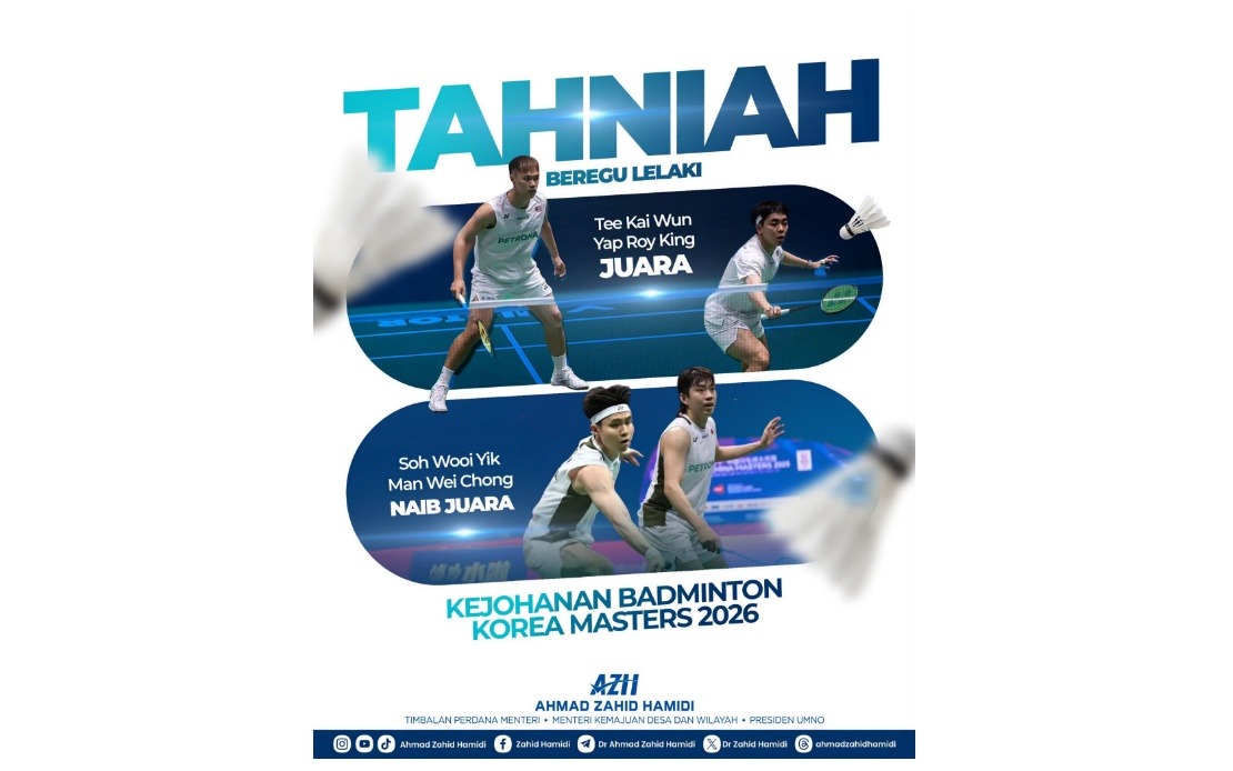 Ahmad Zahid Hails Malaysia's Korea Masters Badminton Triumph