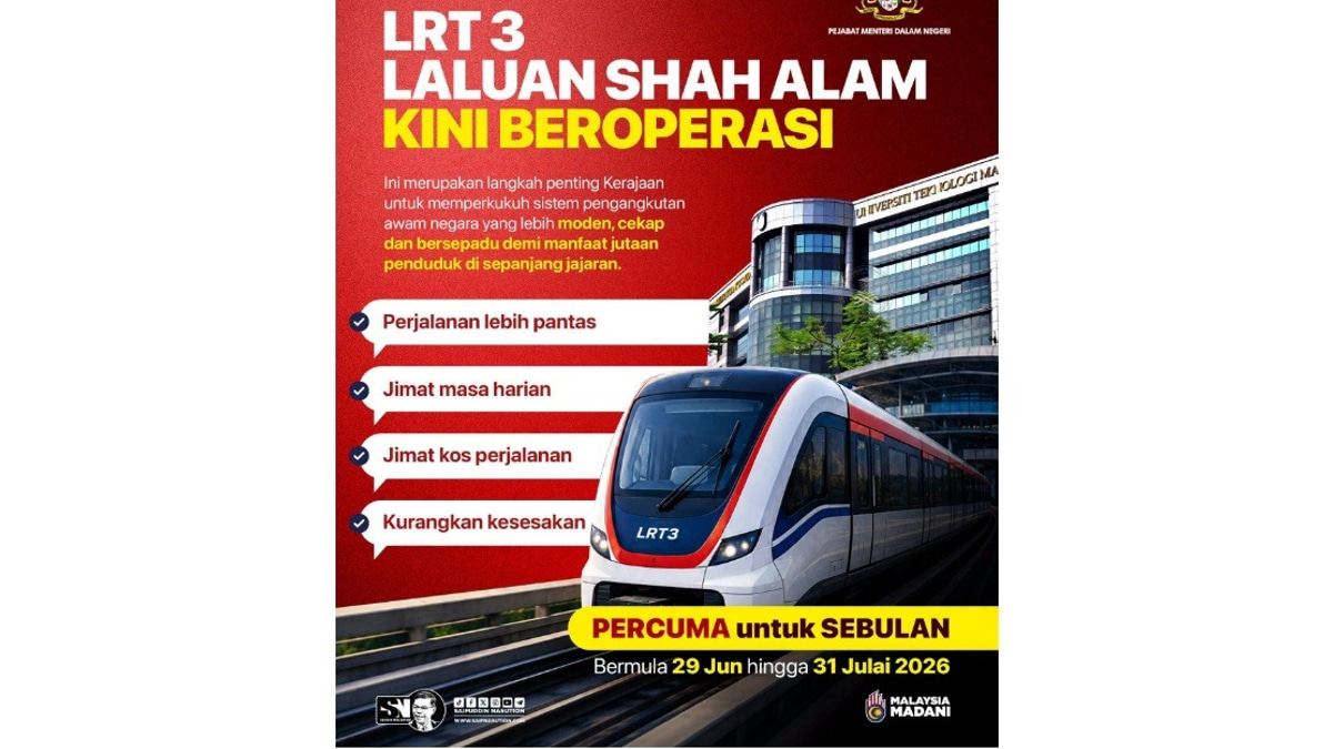 LRT3 Shah Alam Line Demonstrates MADANI Government's Public Transport Vision