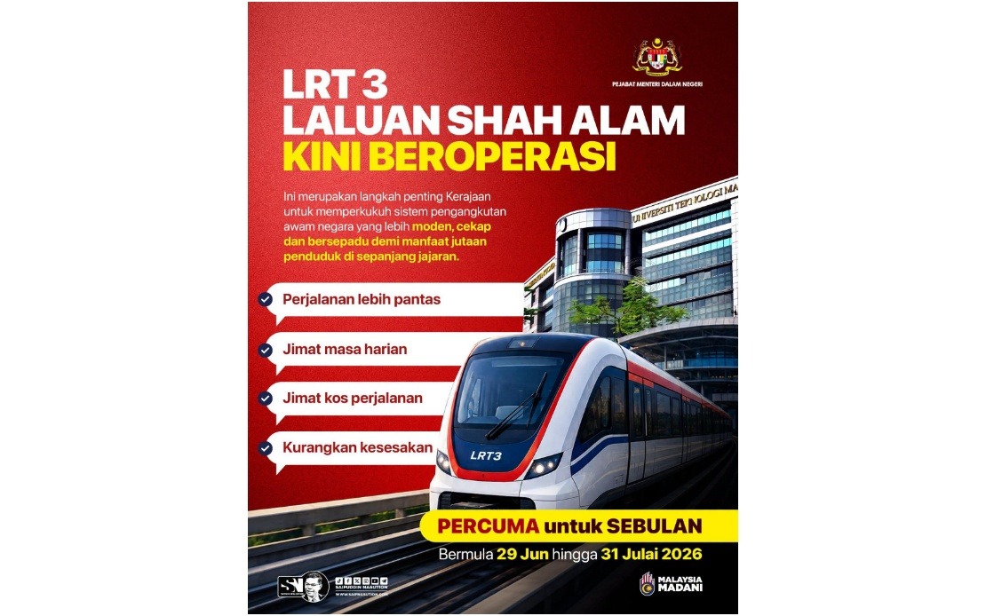 LRT3 Shah Alam Line Demonstrates MADANI Government's Public Transport Vision