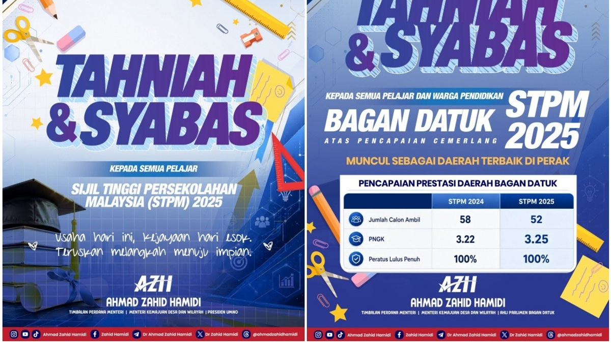 Bagan Datuk Tops Perak in STPM 2025 Results, Says Deputy PM Ahmad Zahid